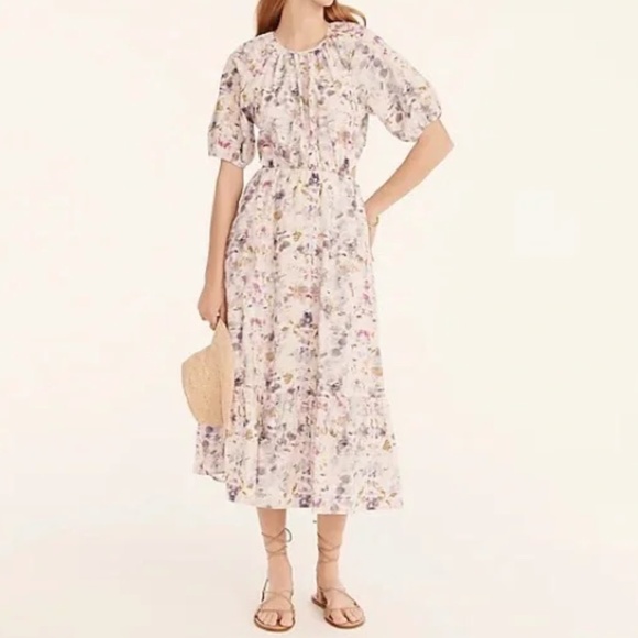 Flora Obscura X J.Crew Side-Cutout Dress in Kaleidoscope Floral Size 16 Tall - Picture 1 of 16